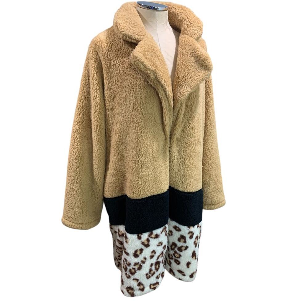 Size 3X K.Jordan Womens Plush Faux Fur Teddy Coat New